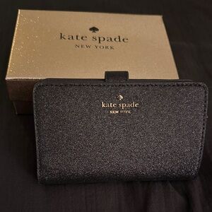 Kate Spade Black Sparkle Clutch